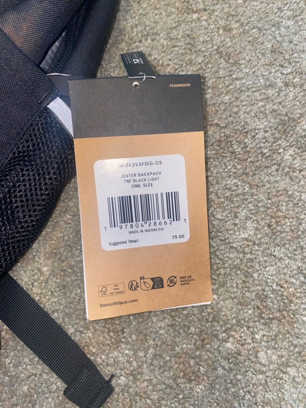 NWT The North Face Jester Black and Brown Tie-Dye Backpack - Picture 3 of 3